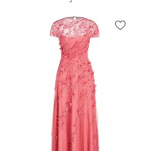 Theia petal embelished mid dress